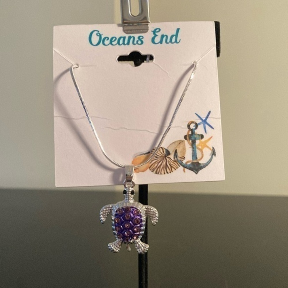 Purple Turtle Pendant Necklace